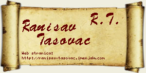 Ranisav Tasovac vizit kartica